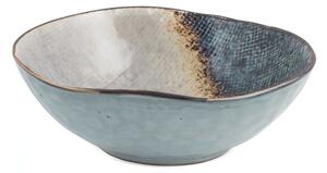 Piatto fondo Crackle in stoneware bicolore cm 17,5