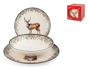 Servizio tavola 18 pezzi Montana in stoneware decorato