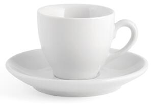 Set 6 tazze caffè Pearl con piatto in porcellana bianca cc 90