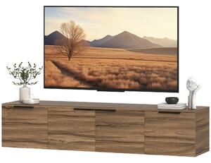 HOMCOM Mobile Porta TV Sospeso fino 65" con 3 Armadietti in Stile Industriale, Marrone Rustico | Aosom Italy