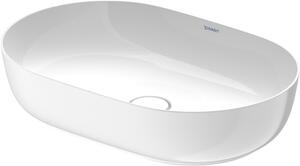 Lavabo da appoggio Duravit LUV senza sfioratore, foro per rubinetto panca, 600 x 400 mm, senza foro per rubinetto bianco