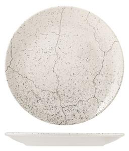 Piatto piano Stone in porcellana dura avorio con bordo rinforzato cm 27