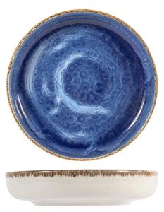 Piatto fondo Cobalto in porcellana dura blu con bordo rinforzato cm 19