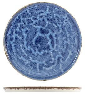Piatto tondo Cobalto in porcellana dura blu con bordo rinforzato cm 28