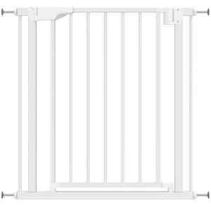 PawHut Cancellino di Sicurezza per Bambini e Animali, Chiusura Automatica e Montaggio a Pressione, 76-82x76 cm, Bianco | Aosom Italy