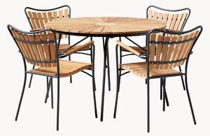 Set da pranzo da giardino in legno di teak Ellen, set da 5
