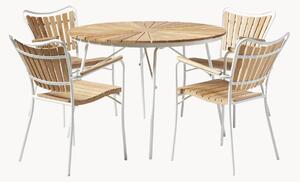Set da pranzo da giardino in legno di teak Ellen, set da 5