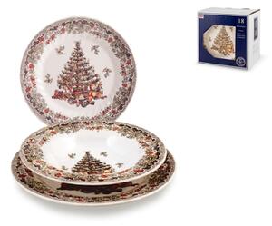 Servizio tavola natalizio 18 pezzi Seasons Greetings in earthenware decorato