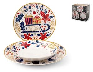 Servizio tavola natalizio 18 pezzi coupe Jolly in new bone china