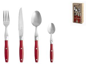 Servizio 24 posate Comptoir in acciaio inox manico in plastica colore rosso