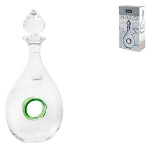 Decanter Halo in vetro soffiato con foro verde cm 28 Lt 1