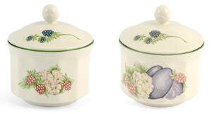 Zuccheriera Victorian Orchard in earthenware bianco decorato cc 300