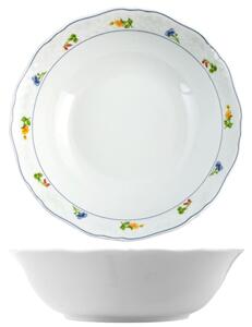 Insalatiera Maria Teresa in porcellana bianca decorata cm 23