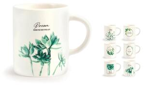Set 6 tazze caffè senza piattino Botanic in new bone china assortite cc 90