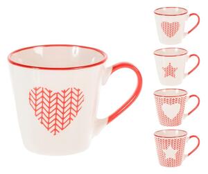Set 4 tazze tè senza piattino Crochet in new bone china decori assortiti cc 200