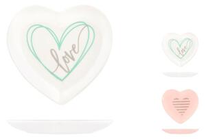 Set 6 piattini cuore You&Me in new bone china assortiti 12,5 cm