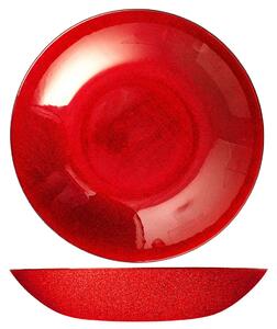 Centrotavola tondo Regent in vetro glitter rosso cm 40