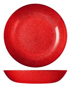 Centrotavola tondo Regent in vetro glitter rosso cm 30
