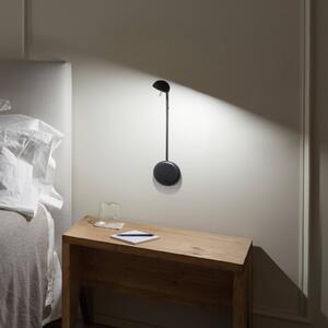 Vibia Applique da parete a LED Pin, Nero, Camera da letto, Alluminio, Moderno, Applique a LED