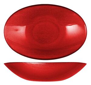 Centrotavola ovale Regent in vetro glitter rosso cm 31,5x21,5