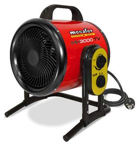 Stufa elettrica a ventilazione, 3000 W, modello Turbo, per ambienti fino a 40 m², colore: rosso