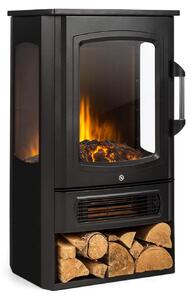 Camino elettrico Panorama, 1000/2000 W, nero, design classico