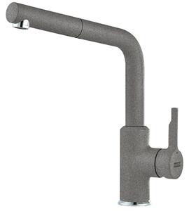 Miscelatore da cucina estraibile, forma a L, grigio pietra, acciaio inossidabile
