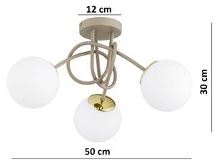 Brilagi - Lampadario a plafone MILO ECRU 3xE27/60W/230V beige/oro