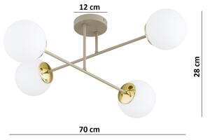Brilagi - Lampadario a montaggio superficiale MILO ECRU 4xE27/60W/230V beige/oro