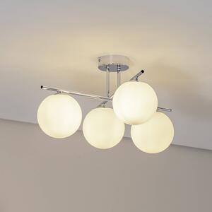 Plafoniera soffitto Aurora Domiluce, dimmerabile, Cromo / Argento, Soggiorno / Sala da pranzo, Vetro, Plafoniera