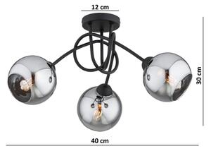 Brilagi - Lampadario a plafone DIOR 3xE27/60W/230V nero/grigio fumé