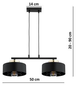 Brilagi - Lampadario sospeso su cavo SPRING 2xE27/60W/230V nero/oro