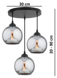 Brilagi - Lampadario sospeso su cavo DIOR 3xE27/60W/230V nero/grigio fumo