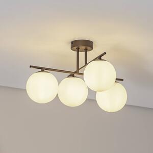 Plafoniera soffitto Aurora Domiluce, dimmerabile, Marrone / Ruggine, Soggiorno / Sala da pranzo, Vetro, Plafoniera