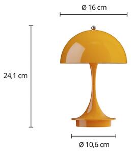 Louis Poulsen Panthella PORTABLE 160 V3, arancione opaco Portable, dimmerabile, Giallo / Arancione, Soggiorno / Sala da pranzo, Plastica, Design