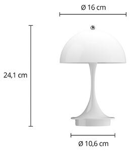 Louis Poulsen Lampada a batteria Panthella PORTABLE 160 V3 bianco opalino Portable, dimmerabile, Bianco / Opale, Soggiorno / Sala da pranzo, Plastica, Design