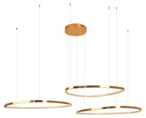 Lampada a sospensione LED a 3 anelli CAYENNE in rame spazzolato, 130 W, luce calda, 3966 lm, metallo, dimensioni: 180x94x94 cm, IP20, Maxlight
