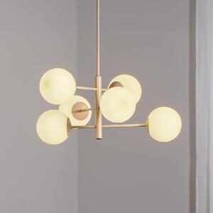 Lampada a sospensione in vetro Aurora Domiluce, dimmerabile, Crema / Ambra, Soggiorno / Sala da pranzo, Vetro, Lampada a sospensione