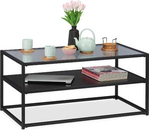 Relaxdays 10026789_0 relaxdays Couchtisch Glas schwarz 90,0cm x 50,0cm x 42,0 cm