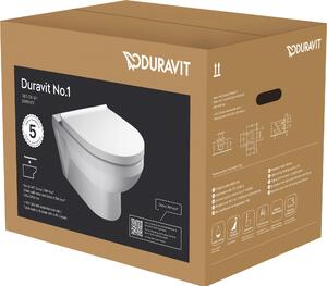 Duravit No.1 kit pour WC suspendu, siège de WC inclus, 373x540mm, blanc brillant, 45620900A1, 45620900A1
