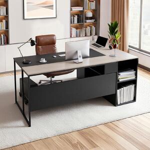 Scrivania ad angolo - Scrivania per computer a L - Con cassetti - Armadio portaoggetti - Supporto per CPU - Ampia superficie di lavoro - Legno - Portata 158,7 kg