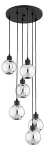 Lampadario sospeso con cavo ARVENE 6xE27/15W/230V nero/cromo lucido