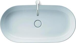 Lavabo da appoggio Duravit LUV senza sfioratore, foro per rubinetto panca, 800 x 400 mm, senza foro per rubinetto bianco