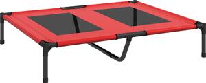Fortuna Lai Letto rialzato per cani Letto per animali domestici 92x76x18 cm Lettino per cani da esterno traspirante per cani di grossa taglia Camping Oxford Rosso