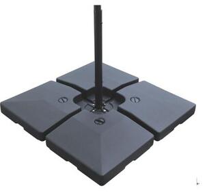 Outsunny Set 4 Basi a Croce per Ombrelloni da Giardino Riempibili con Acqua e Sabbia, Nero, 51x51x12 cm nero 4x :51x51x12cm