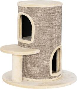 Fortuna Lai Cat Tree, tiragraffi a 2 livelli, piattaforma di salto, punto panoramico, tappetino graffiante, per riposare e giocare, beige