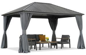 Gazebo in metallo Sardegna con tende 3x4 Garden Point antracite