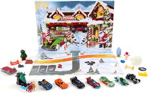 Calendario dell'Avvento Hot Wheels con sorprese per 24 giorni, veicoli e accessori