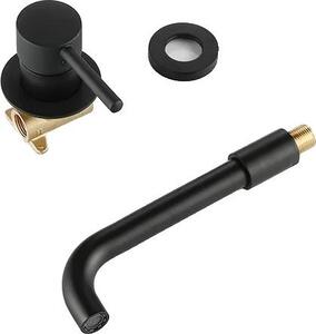 Miscelatore per lavabo a parete, nero opaco, monocomando