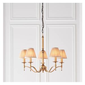 Endon 63627 - Lampadario a catena STANFORD 5xE14/40W/230V ottone/beige
